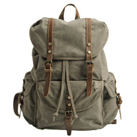 Sac à dos de grande capacité en toile vintage pour collégiens sac de voyage décontracté pour le camping et la randonnée B0133