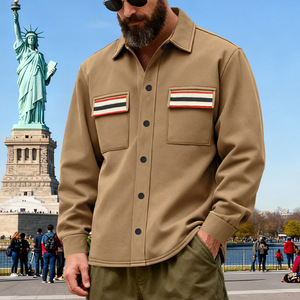 Vêtements de travail d'extérieur pour hommes, style américain, lourds, amples, doublés de polaire, pour l'automne et l'hiver, nouveaux, streetwear chaud - Product Image 3