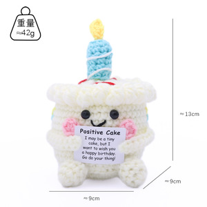 Nuevo Pastel de Cumpleaños Hecho a Mano con Ganchillo, Tarjeta de Energía Positiva, Postre, Té con Leche de Perlas, Muñeca de Ganchillo Decorativa, Regalo de Navidad - Product Image 4