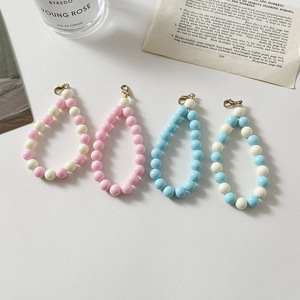 Nouveau bracelet en <span class=keywords><strong>perles</strong></span> acryliques, étui de téléphone <span class=keywords><strong>portable</strong></span>, <span class=keywords><strong>cordon</strong></span> porte-clés, bracelet de poignet pour femmes et filles - Product Image 5