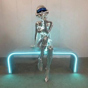 MUSI tamaño real realista fibra de vidrio 3D <span class=keywords><strong>astronauta</strong></span> escultura fábrica venta al por mayor jardín al aire libre fibra de vidrio <span class=keywords><strong>astronauta</strong></span> figura estatua - Product Image 2