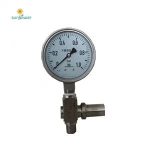 2inch 50mm brass internal radial connection dial pressure gauge with crimped ring