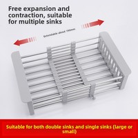 Égouttoir de cuisine moderne et minimaliste en acier inoxydable, panier de vidange télescopique multifonctionnel pour évier
