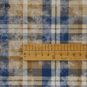Tela de Franela a Cuadros de Algodón Teñido con Hilo, Estilo Informal, Azul, Uniforme, Tejido de Espiga, para Camisas de Hombre - Product Image 2