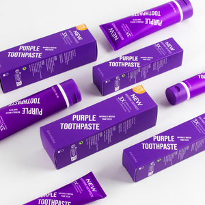 OEM Purple Pasta de dientes 60g <span class=keywords><strong>Glorysmile</strong></span> <span class=keywords><strong>V34</strong></span> Blanqueamiento de dientes Pasta de dientes Tamaño de viaje Color correcto Tubo de pasta de dientes - Product Image 6