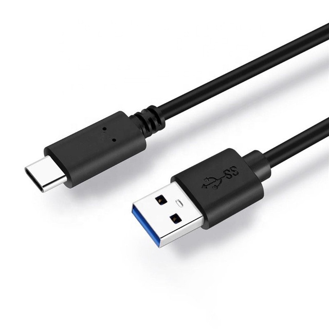 Black 1M USB C to USB a Cable 3A Fast Charging Durable Type C Data Sync Charging Wire for Smartphone Laptop Tablet