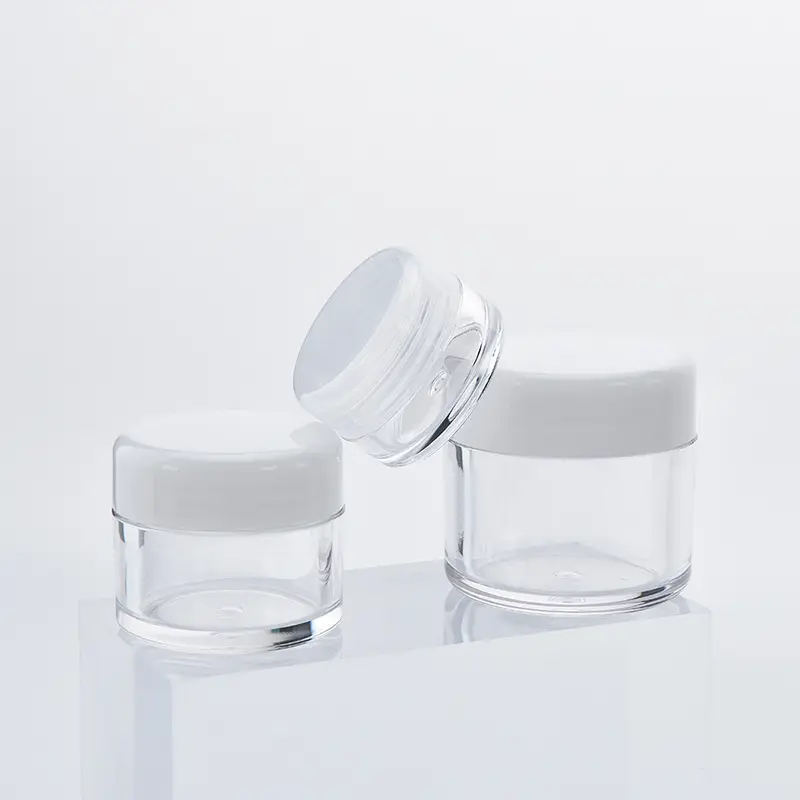 Barattoli trasparenti vuoti di alta qualità 5g 10g con coperchi bianchi mini barattolo per labbra barattolo per contenitori in plastica PETG