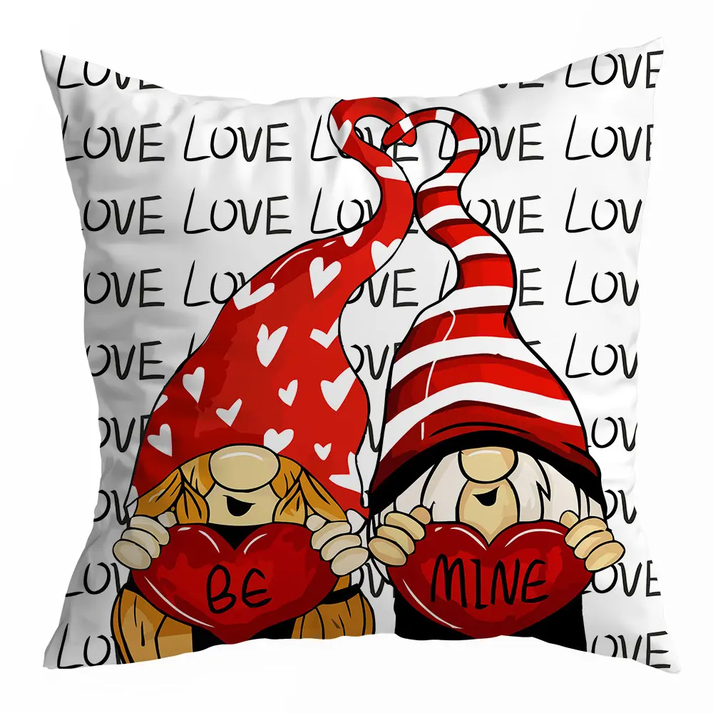 Valentine's Day printed pillow cover Lovers' home sofa cushion cover Living room bedroom pillow cover