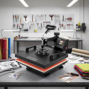 Presse à chaud numérique Vevor 15x15 pouces à plat pour sublimation, avec bras oscillant manuel, pour T-shirts, mugs, casquettes, souris - Product Image 2