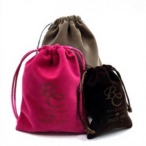 Sacs à cordon en velours de luxe avec logo personnalisé, vente en gros, pochettes d'emballage pour bijoux et cadeaux - Product Image 2