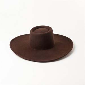 X1272 Sombreros Fedora de Lana Unisex, Ligeros, de Copa Plana, con Ala Ancha, Estilo Catwalk, Gorras de Fieltro con Borde Grande, Ajustables - Product Image 2