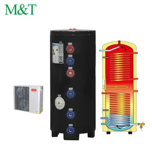 100 Liter stainless steel designer air source cylinder water heater monoblock heat pump 12kw hot water tank for steam boiler