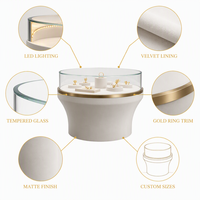 Elegante Schmuck-Vitrine mit Maßgefertigter LED-Beleuchtung, Metall-Holz-Glas-Kombination, Großhandel für Juweliergeschäfte