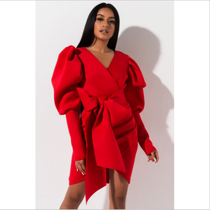 De manga larga de Color sólido <span class=keywords><strong>mujer</strong></span> elegante vestido de <span class=keywords><strong>fiesta</strong></span> Sexy Bodycon Mini vestido de las mujeres - Product Image 3
