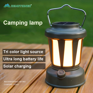 आवश्यक पोर्टेबल लालटेन रिचार्जेबल लालटेन बाहरी सौर आपातकालीन एलईडी लाइट - Product Image 5