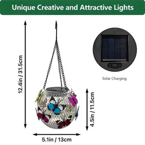 Lanterne <span class=keywords><strong>solaire</strong></span> extérieure en forme de papillon, <span class=keywords><strong>lampe</strong></span> <span class=keywords><strong>LED</strong></span> alimentée par énergie <span class=keywords><strong>solaire</strong></span>, pour jardin, balcon, cour, patio, clôture, allée, porche, décorative - Product Image 2