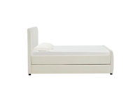 Lit d'enfant en velours capitonné, adorable, avec lit gigogne, beige, vente chaude