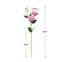Nouvelle Conception Soie Artificielle 3 Têtes de Lisianthus Branche à Longue Tige Vente en Gros Décoration de Table Maison Arrangements Fleurs Artificielles