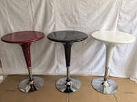 Table basse ronde en ABS et métal, design moderne, durable, avec hauteur réglable, idéale pour les bars et restaurants - Vente flash
