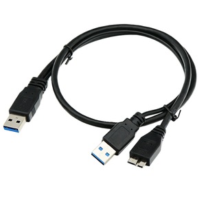 Cable de datos USB 3,0, cabezal doble Micro B a USB A para conexión de disco duro externo, cable de cobre de carga rápida 3a - Product Image 3