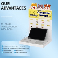 Support d'affichage en acrylique pour chien et chat, moderne, avec lumière LED, léger, pour le bureau, produits de toilettage pour animaux de compagnie, support de rangement pour jouets et photos