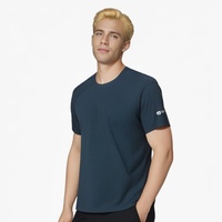 T-shirts unis personnalisables en gros avec logo imprimé, unisexe, en spandex, col rond, décontractés, à manches courtes, vente en gros