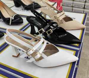 Chaussures à talons aiguilles décontractées pour femmes, bout pointu à boucle, 7 cm, 36-40, fabriquées en Turquie - Product Image 1