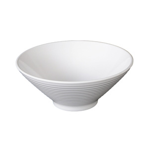 Grand bol en plastique blanc pour soupes et nouilles, bol commercial pour nouilles, bol en mélamine, imitation - Product Image 1