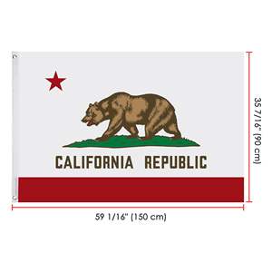 Drapeau de l'État de Californie 3x5 pieds en polyester, accessoire de décoration, style à suspendre, imprimé en sérigraphie pour activités promotionnelles - Product Image 5
