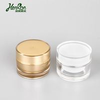 Pot rond en acrylique doré pour crème cosmétique et soin du visage, 5g, 10g, 15g, 20g, 30g, 50g, prêt à être expédié avec sérigraphie/estampage à chaud