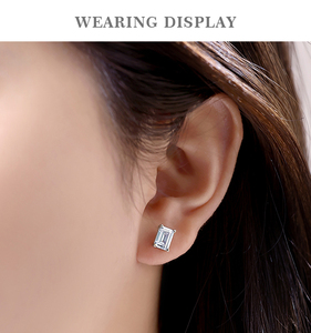 Alice s925 स्टर्लिंग चांदी के स्टड बड़े गहने जिरकॉन महिला स्टड वर्ग डिजाइन - Product Image 6