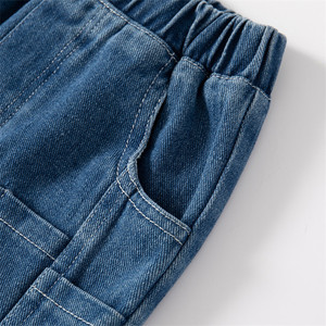1 pièce Short en jean décontracté d'été pour bébé garçon, sans manches, à bretelles élastiques, avec étiquette personnalisée - Product Image 5