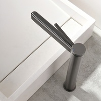 Jiangmen Usine Prix De Gros Gris Laiton Lavabo Robinet Classique Brossé Pistolet Métal Salle De Bains Mitigeur Haut Bassin Robinet