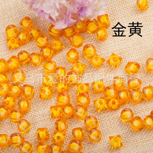Acrylic Square <b>Beads</b> Gold Yellow 4mm For Jewelry Making DIY Craft Loose <b>Beads</b> Yiwu Origin - Product Image 1