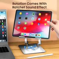 Support de support de tablette réglable en aluminium pliable à Rotation de support OEM pour tablette