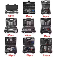 Juego de Herramientas Manuales Multifuncionales de 216/172 Piezas, Kit Combinado de Llaves de Trinquete, Estuche Rígido, Acero al Cromo Vanadio OEM, 1 Año de Garantía