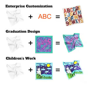 Pañuelo de cabeza con estampado de doble cara personalizado Bandana Seda Streetwear Hip Hop Square Bandana 90*90 - Product Image 5