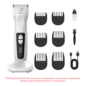 पेशेवर ताररहित पालतू बाल ट्रिमर कम शोर रिचार्जेबल कुत्ते बिल्ली चूने क्लिपर ओम उच्च शक्ति पालतू शेवर - Product Image 2