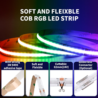Kit de Bande LED Intelligente pour Salle de Télévision, Compatible Alexa et Bluetooth, 10M 5M RGB 5050 Bleu Royal, Adaptateur Secteur 5m, Kit de Bande LED 5 Mètres