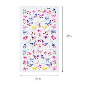 Nail <b>Stickers</b> DIY Nail Art Design Decoration Accessories Self Adhesive 5D Embossed Butterfly <b>Flower</b> Nail Art <b>Stickers</b> - Product Image 6