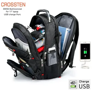 Sac à dos multifonctionnel en jean pour ordinateur portable 17 pouces 2026 – Sac de <span class=keywords><strong>voyage</strong></span> durable avec port de chargement USB et résistant à l'eau - Product Image 3