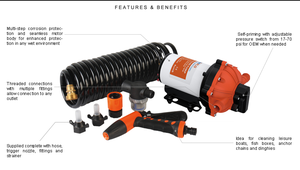 Seeaflo-kit de lavage haute pression, accessoires de moto, <span class=keywords><strong>pompe</strong></span> à <span class=keywords><strong>eau</strong></span> 12V, <span class=keywords><strong>pour</strong></span> lavage de véhicules, <span class=keywords><strong>pour</strong></span> motocyclette - Product Image 3