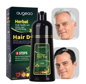 Augeas Famous Brands 500ml Shampooing Colorant Capillaire Bio aux Herbes pour Usage Familial à Domicile, Idéal pour Couvrir les Cheveux Gris - Product Image 1