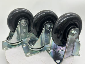 Rueda giratoria VIMA negra de <span class=keywords><strong>4</strong></span> pulgadas rueda giratoria PU y PP rueda personalizable Heavi Duti Universal rueda de servicio medio para carro - Product Image 2