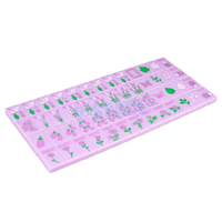 Tuiles de Mahjong américaines esthétiques à motif floral et d'oiseaux, en acrylique lavande clair, tuiles de Mahjong personnalisées pour cadeau de vacances, vente en gros