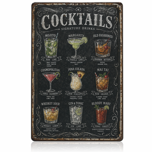 Plaques murales vintage <span class=keywords><strong>en</strong></span> métal de qualité commerciale pour cocktails, décorations personnalisées pour pub, club, restaurant, café, hôtel, <span class=keywords><strong>cuisine</strong></span>, art - Product Image 3