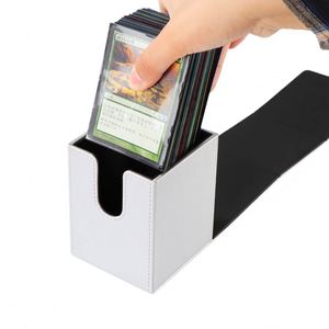 Boîte cadeau personnalisée en cuir PU pour jeux de société et de cartes, design pliable à coins carrés, durable, portable, avec fonction de rangement - Product Image 2