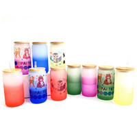 Usine personnalisée en forme de paquet de 4 verres à boire bière peut tasses en verre 16 oz