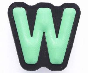 Vente en gros de sabots en caoutchouc personnalisés pour femmes Pack de lettres Décorations de chaussures en métal acrylique pour accessoires de boutons en position haute - Product Image 5