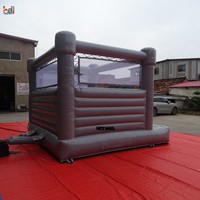 Château gonflable gris, trampoline commercial pour enfants, équipement de jeu en PVC, location pour fêtes, intérieur/extérieur